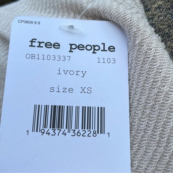 Free People Elegant Cream Women's Sweater With Ruffle Details - Picture 2 of 3